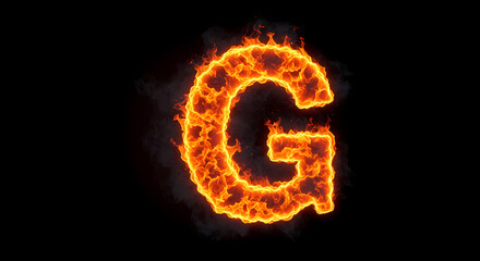 Fiery Letter G: Flaming Alphabet Background Image
