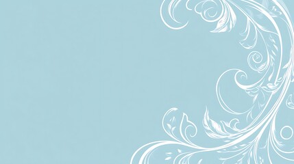 Light Blue Floral Swirl Design.