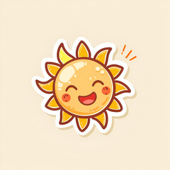 Summer Sun Cute Logo Featuring a Smiling Cartoon Sun