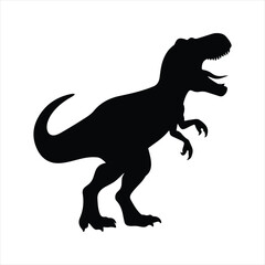 silhouette of a dinosaur. T rex dinosaurs isolated on white background.  