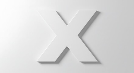 Obraz premium Letter X on White Background with Shadow for Design