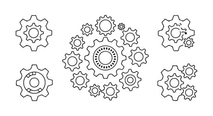 Black and white cog wheel pattern for tech and engineering projects.