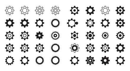 Black and white cog wheel pattern for tech and engineering projects.