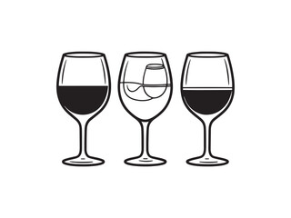 Glass of Wine line art icon modern graphic art symbol