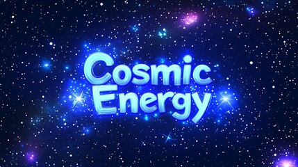 A glowing cosmic energy title design in a night sky.