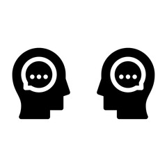 communication glyph icon. conversation solid illustration