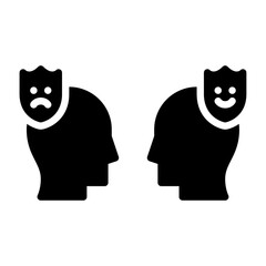 acting glyph icon. fake solid illustration