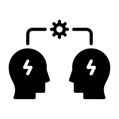 conflict management glyph icon. discussion solid illustration