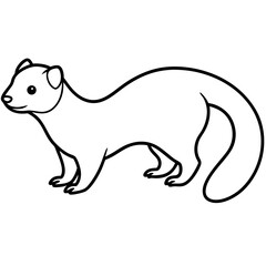 Modern Ferret Outline Art Design