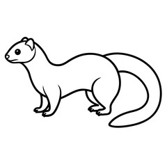 Modern Ferret Outline Art Design
