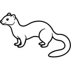 Modern Ferret Outline Art Design