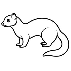 Modern Ferret Outline Art Design