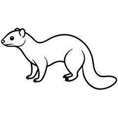 Modern Ferret Outline Art Design