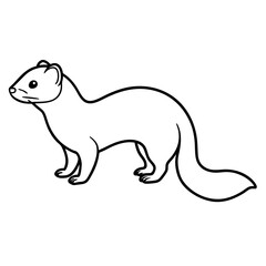Modern Ferret Outline Art Design