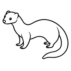 Modern Ferret Outline Art Design