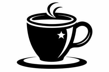 Classic Diner Coffee Cup Silhouette Vector Illustration