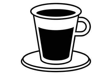 Classic Diner Coffee Cup Line Art Vector Illustration