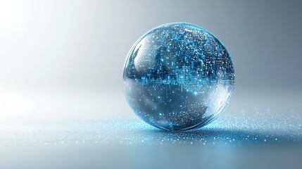Crystal ball technology future innovation network connection data science ai intelligence sphere glow