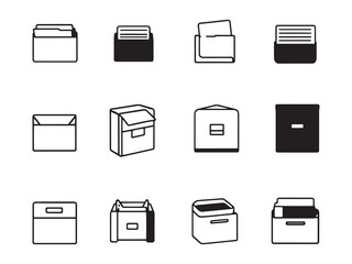 File Box line art icon simple design graphic art