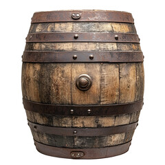 Obraz premium Old Wooden Barrel with Metal Bands Rustic Vintage Container