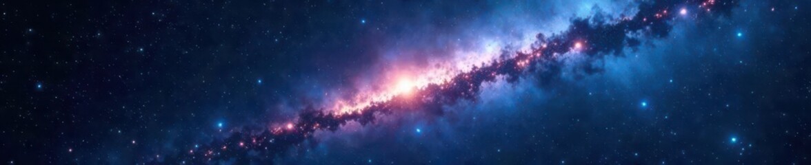 Fototapeta premium Brilliant comet with icy tail against backdrop of countless stars , system, brilliant