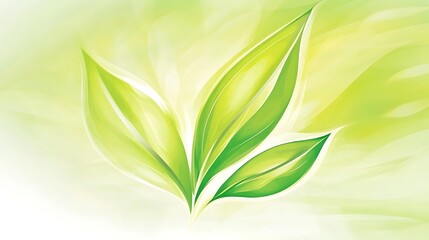 Green leaves with abstract background.