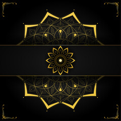 Abstract mandala design with gradient light and shadow effect for decoration, cover, template, banner, poster, card | Creative mandala floral background with ornament and yellow colour