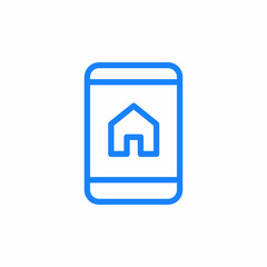 smartphone with a home icon on the screen icon sign vector