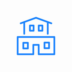 two story house cottage icon sign vector