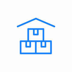 warehouse storage room with boxes inside icon sign vector