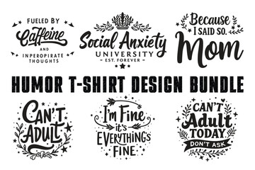 Fototapeta premium Humor T-Shirt Design Bundle
