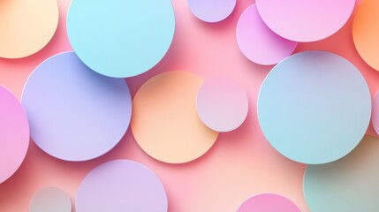 Abstract graphic design with overlapping circles in pastel colors