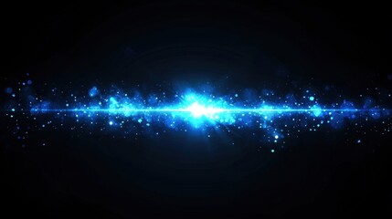 Obraz premium blue light burst glowing particles bright sparkle effect
