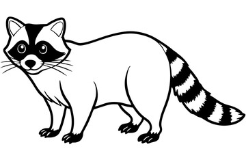 Raccoon vector illustration and white background