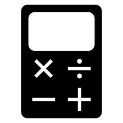 Fototapeta premium Icono plano calculadora con símbolos de matemáticas 