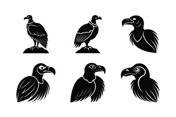 Fototapeta premium Graceful Vulture Vector Silhouette In Flight