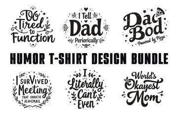 Fototapeta premium Humor T-Shirt Design Bundle