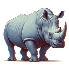Obraz premium illustration of a Rhino isolated on white background 