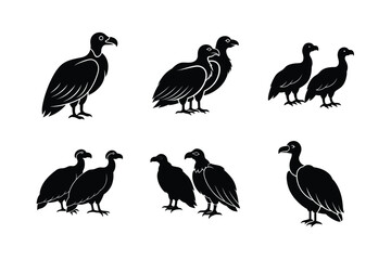 Fearless Vulture Flying Vector Silhouette