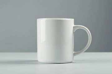 Obraz premium Classic white mug, handle visible, clean background , design, warm, tea cup