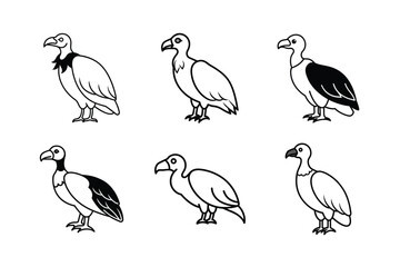 Vultures In Flight Scene Vector Art