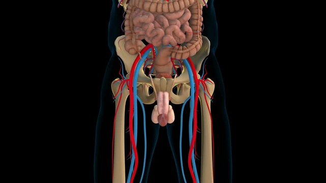 Human digestive system and internal organs anatomy for medical concept 3D rendering
