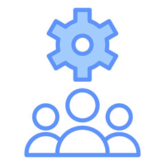 Management Outline Blue Color Icon