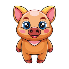 Obraz premium Cute cartoon pig (1)