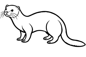 Otter vector illustration line art and white background