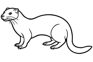 Fototapeta premium Otter vector illustration line art and white background