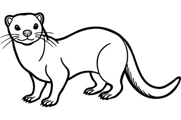 Otter vector illustration line art and white background