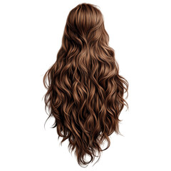 Naklejka premium Luxurious flowing wavy hair isolated on transparent canvas, perfect for design projects