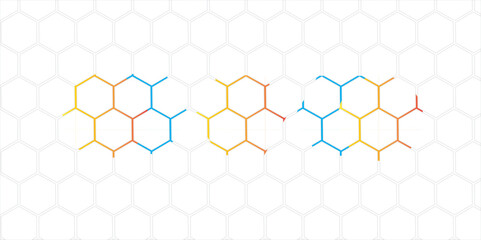 Seamless geometric vector design featuring a hexagonal honeycomb pattern creates an abstract 3D texture wallpaper