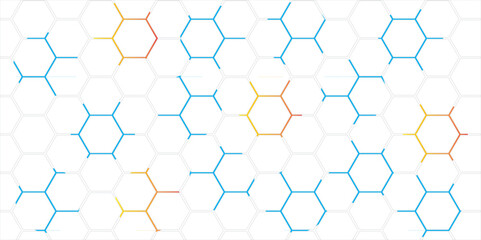 Abstract blue hexagonal backdrop with a seamless honeycomb pattern design